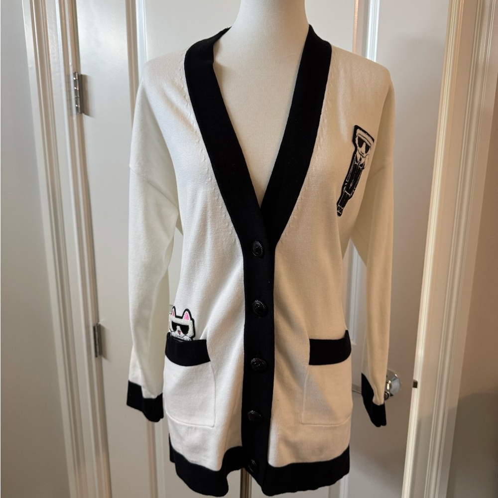 Stylish Black and White Cardigan